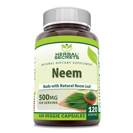 Herbal Secrets Neem Supplement bottle label