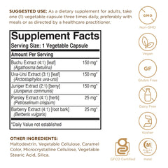 Close-up of Herbal Water Pill Solgar label