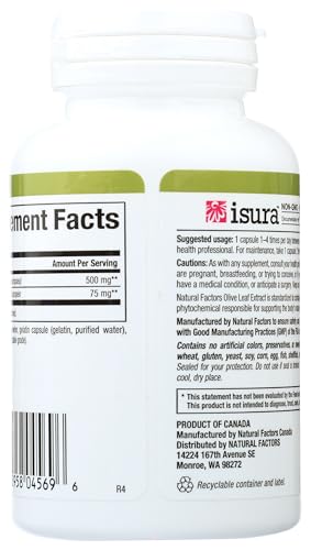 Olive leaf extract capsules – 500 mg each