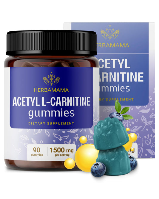 Hero image of Herbamama ALCAR 1500mg gummies on a clean background