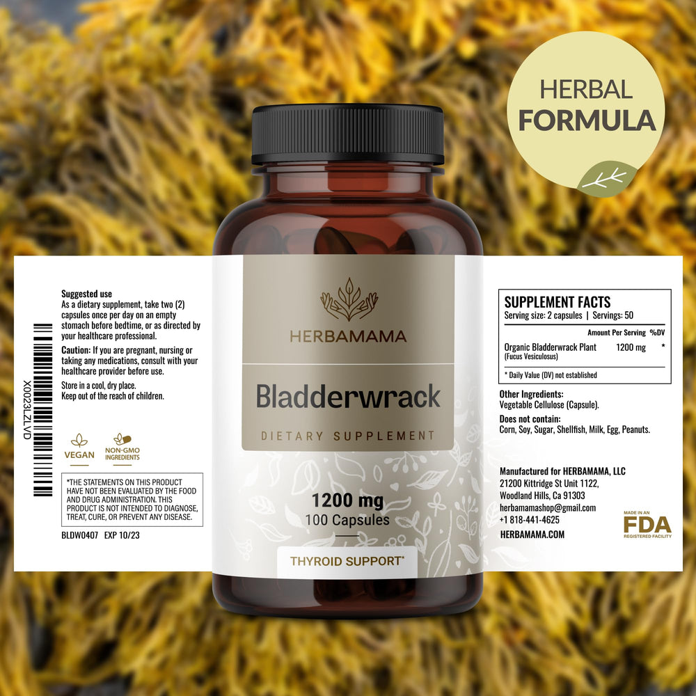 Compact bladderwrack capsule bottle for on-the-go lifestyle