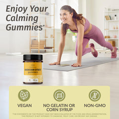 Close-up of banana-flavored magnesium gummies showing soft texture
