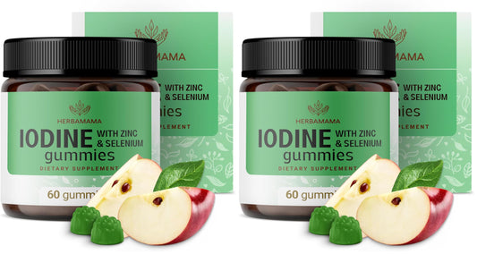 HERBAMAMA front packaging showing apple pectin gummies and benefits