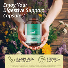 Side view of HERBAMAMA Inulin Powder Capsules 1200mg pack of 2