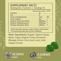 Close-up of soft mango-flavored sea moss gummies