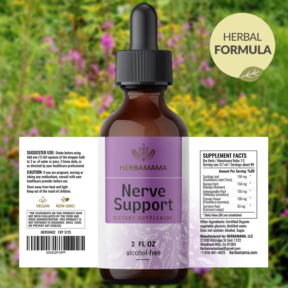 Adult using Nerve Support drops in a calm setting