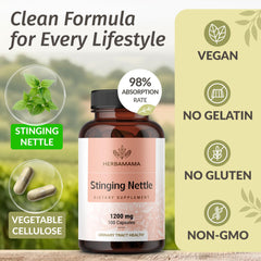 Label focusing on nettle root extract ingredients