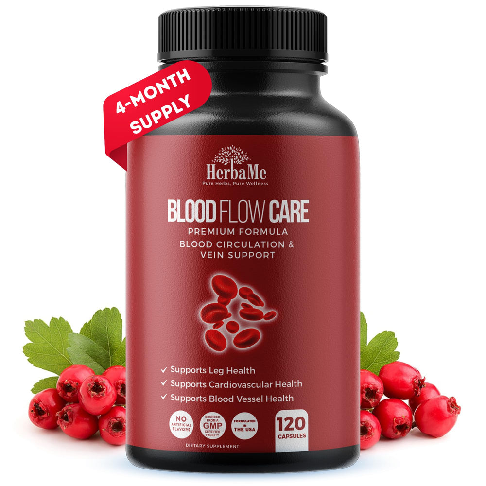 HerbaMe Blood Circulation Supplement bottle on white background