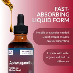 Glass of water with Ashwagandha liquid drops added