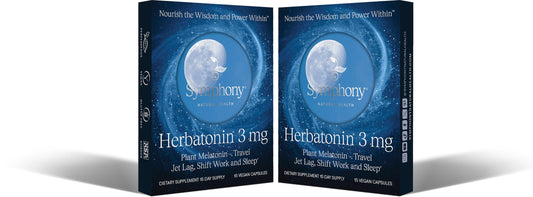 Herbatonin 3mg plant-based melatonin bottle with 120 vegan capsules