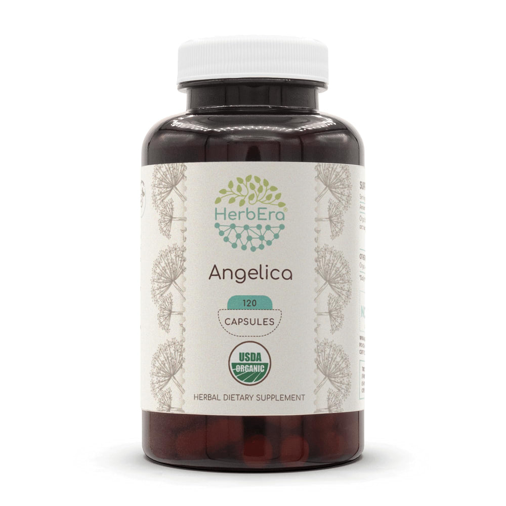 HerbEra Angelica USDA Organic 120 Capsules - Organic Angelica root capsules