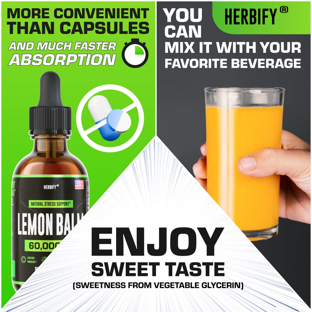 Herbify Lemon Balm Tincture packaging and bottle