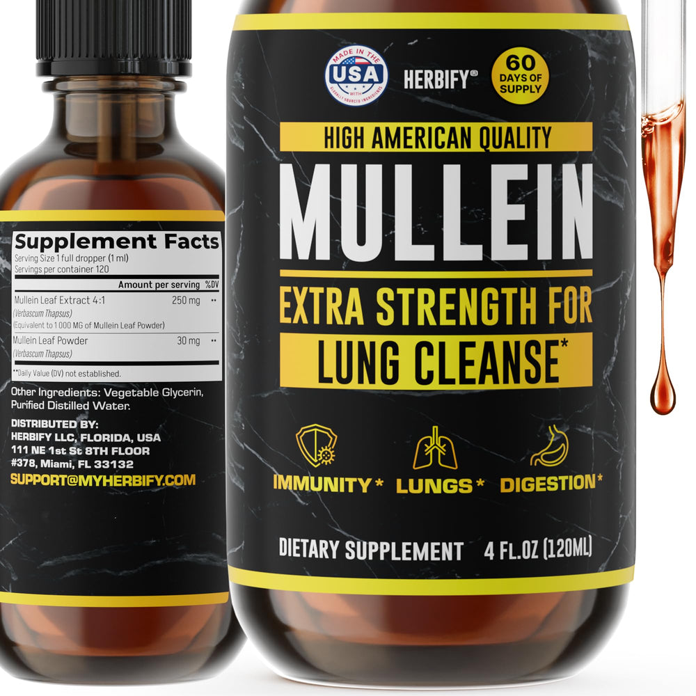 Bottle of HERBIFY Mullein Drops 4 oz