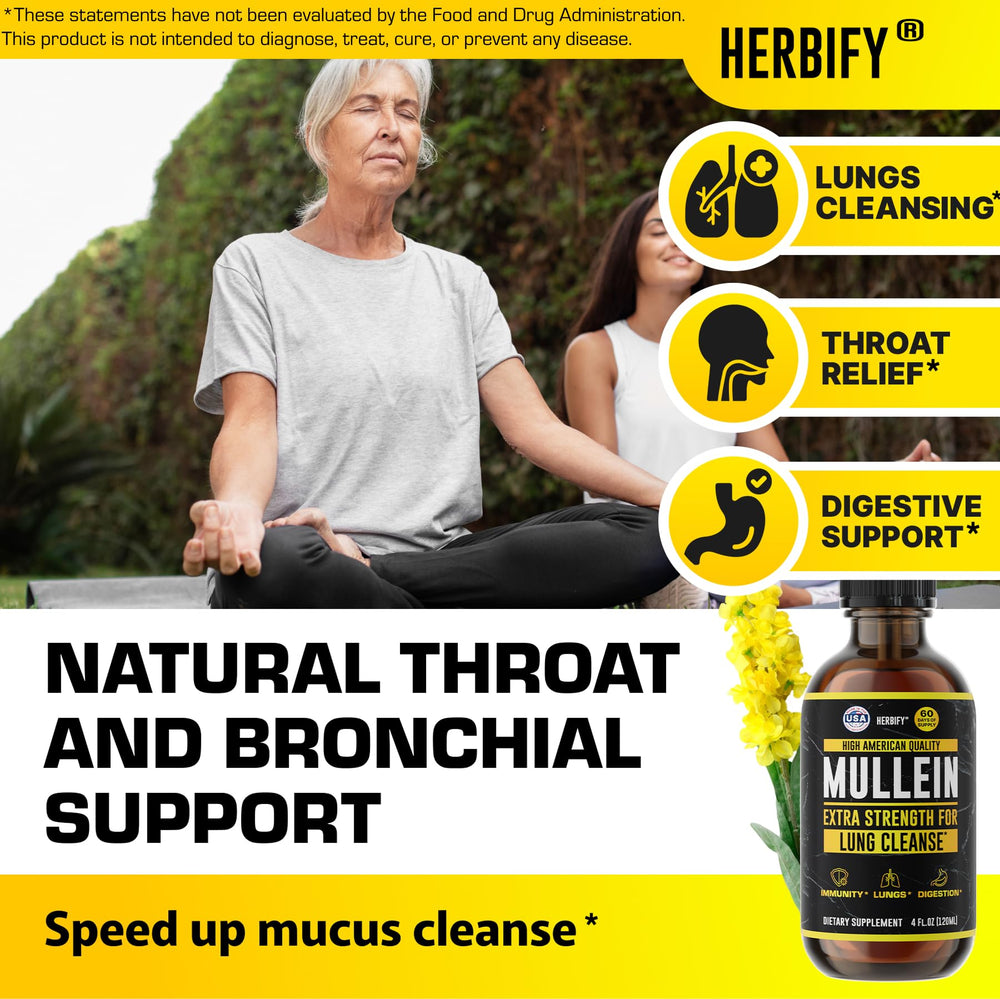 Serving suggestion showing Mullein Drops being mixed with water