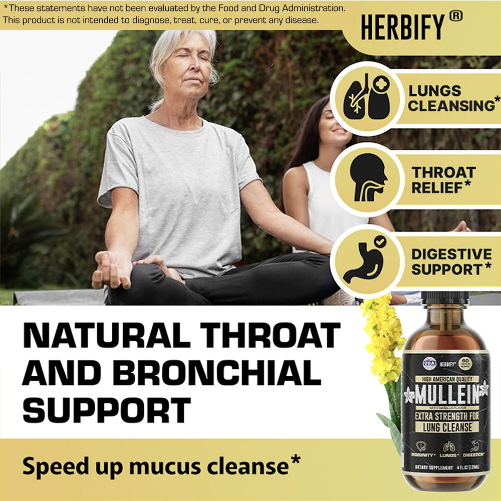 HERBIFY Mullein Drops liquid texture close-up highlights easy blending with water.
