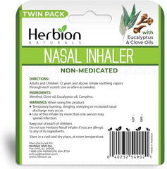 HERBION Naturals Nasal Inhaler pocket-size design fits easily in a pocket or purse