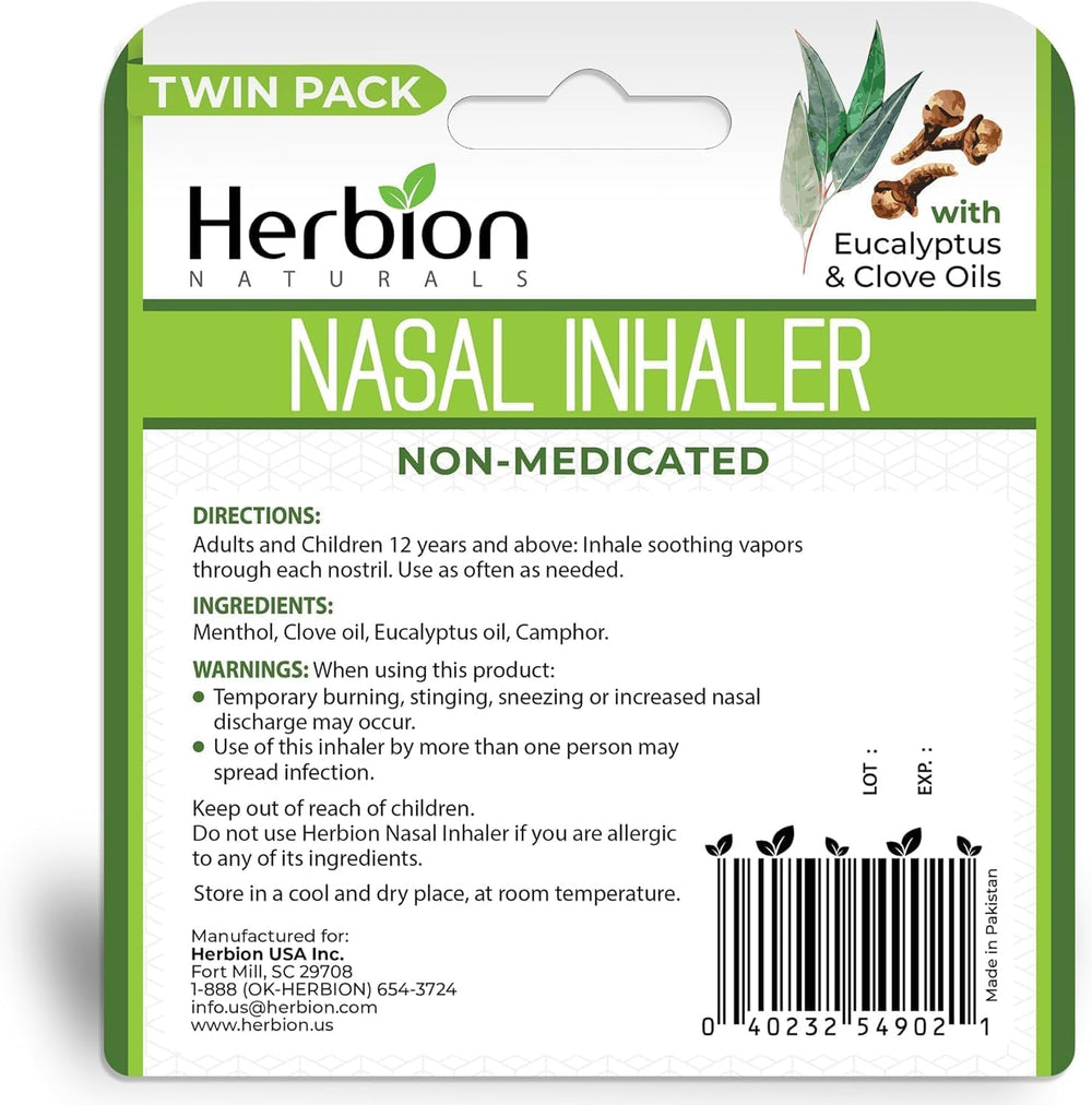 HERBION Naturals Nasal Inhaler pocket-size design fits easily in a pocket or purse