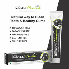 Close-up of activated bamboo charcoal in toothpaste