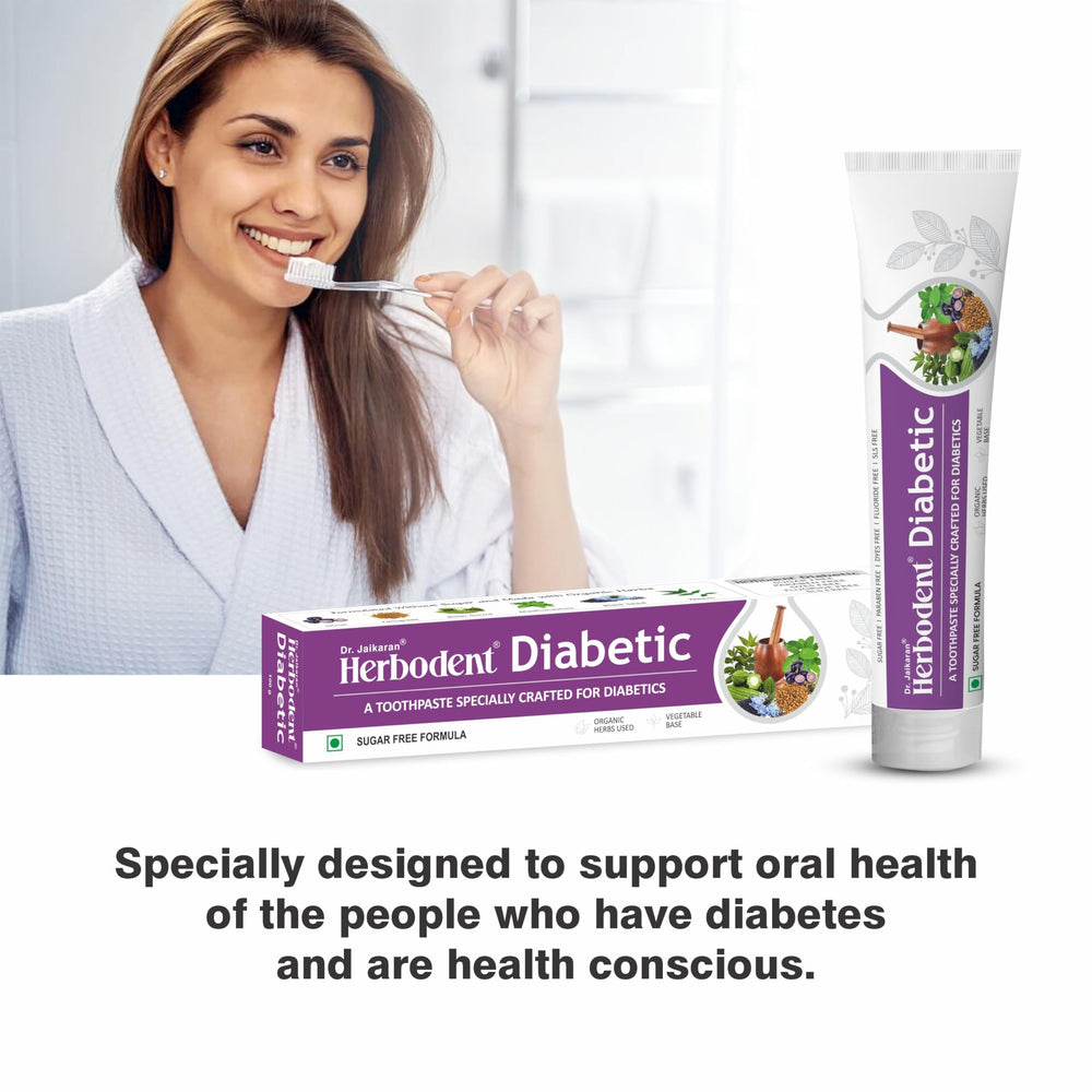 Packaging of Herbodent Diabetic Toothpaste Pack of 2