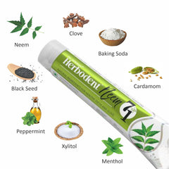 Ingredients and key herbs of Herbodent Neem 7 in 1 Toothpaste