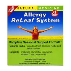 Herbs Etc. Allergy ReLeaf softgel bottle for seasonal comfort and sinus support.