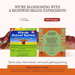 Herbs Etc. Allergy ReLeaf softgels label highlighting clean-label ingredients.