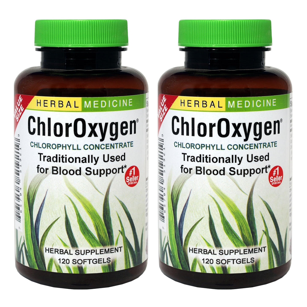Bottle front of Herbs Etc. ChlorOxygen Chlorophyll Concentrate