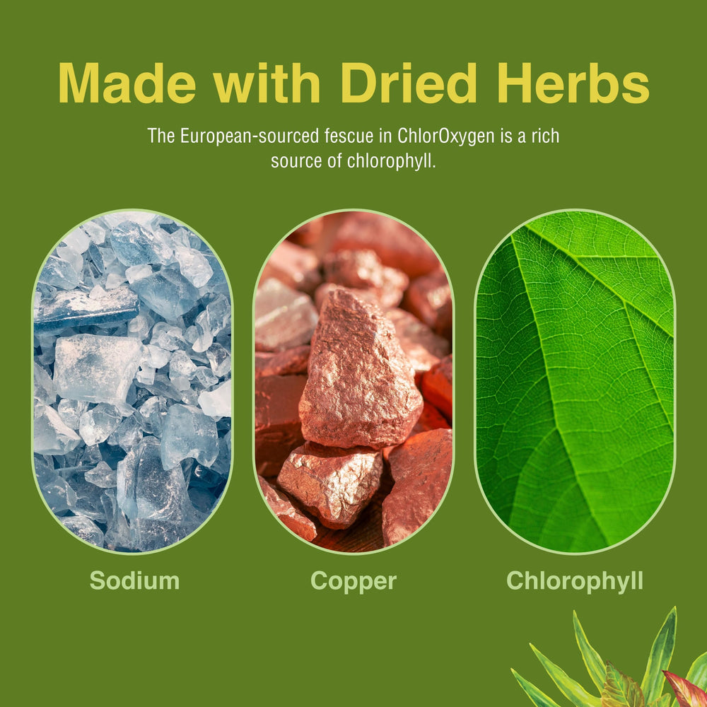 Packaging and bottle with dropper for ChlorOxygen Chlorophyll Concentrate