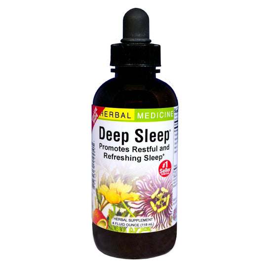 Front view of Herbs Etc. Deep Sleep Classic Liquid Extract 4 oz bottle