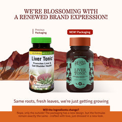 Close-up of the Liver Tonic label on a bottle