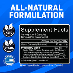 Close up of Keto BHB blend capsules used in Herbtonics GLP-1 Support