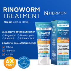 Label close-up on Hermon cream highlighting usage directions.