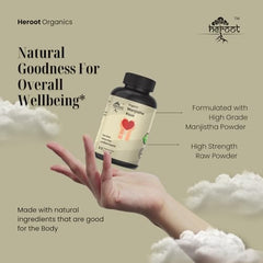 Close-up of ingredients for Heroot Manjistha Root 400mg