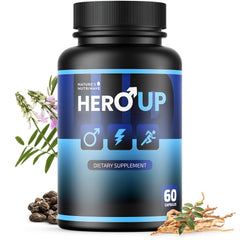 HeroUP bottle and front packaging