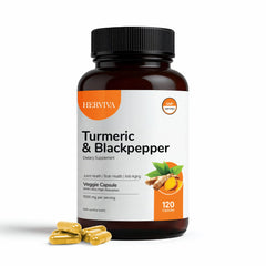 HERVIVA Turmeric Curcumin 1500mg with Black Pepper 5mg bottle