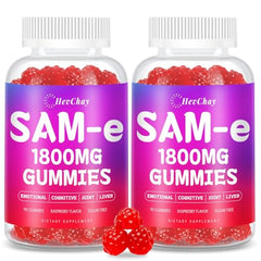 Bottle label showing HevChay SAM-e Gummies 1800 mg