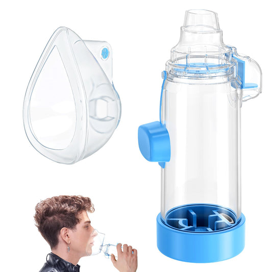 HEWEJA NESSI spacer blue adult mask offers easy use at home and while traveling.