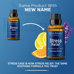 Hexane-free Stress Relief essential oil blend bottle