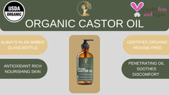 Hexane-free cold-pressed organic castor oil 8 oz label