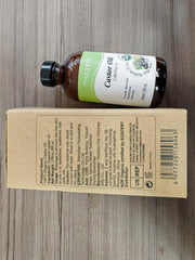 Hexane-free, pure castor oil packaging label