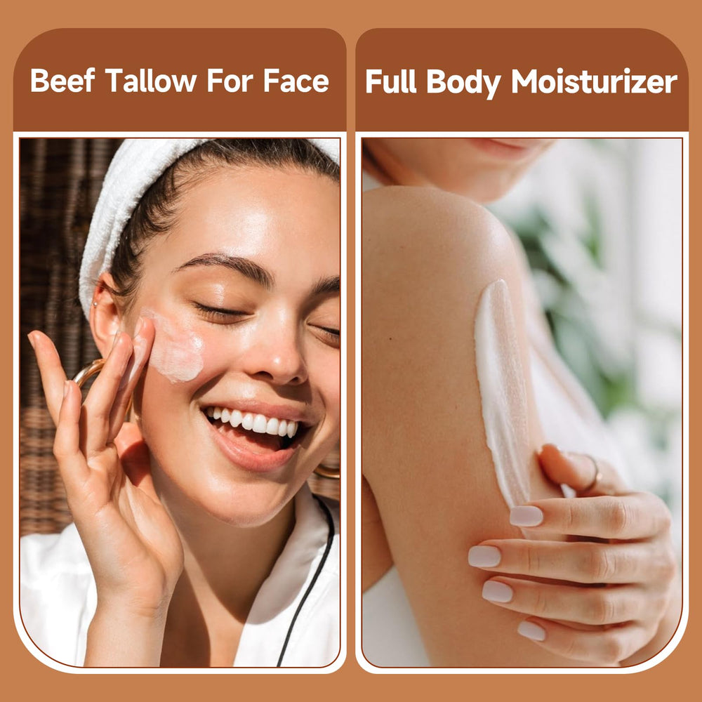 Heylaca tallow with beeswax ingredient highlight clean skin feel.