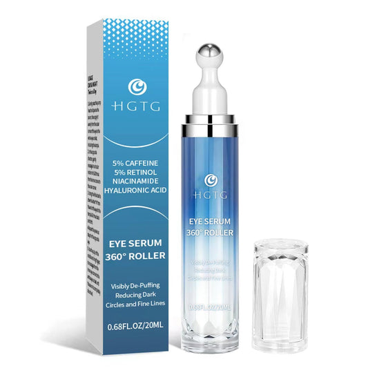HGTG Eye Serum 360° rollerball close-up for smooth application and absorption