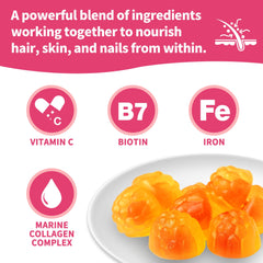 Zinc, iron and vitamin C nutrients close-up