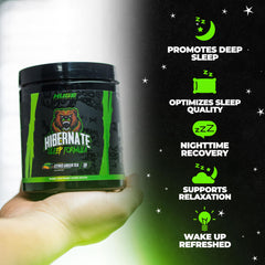Close-up of ingredients including melatonin and valerian root