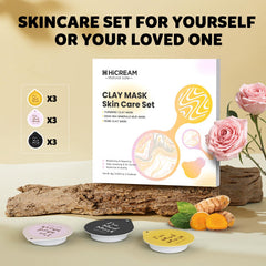 Hicream spa-at-home skincare setup featuring clay masks.