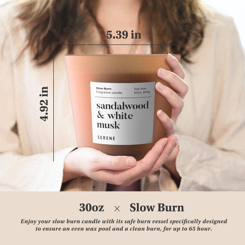 Three-wick 30oz candle by Hidden Label in Sandalwood & White Musk