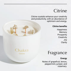 Crystals embedded inside the candle wax