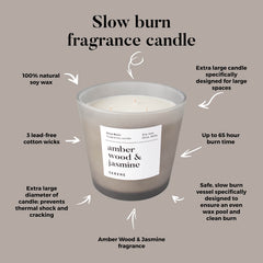 Heat-resistant glass jar for safe burn in Hidden Label Serene Collection candle