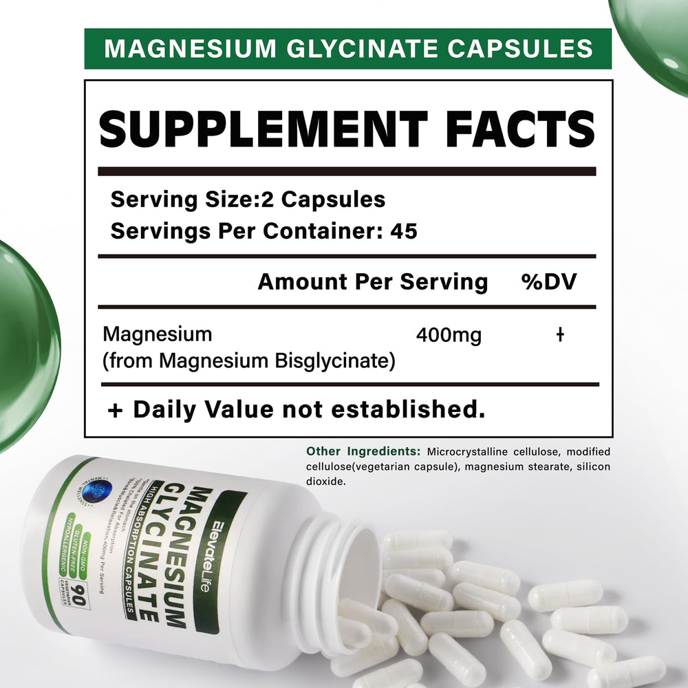 Chelated magnesium glycinate for high absorption