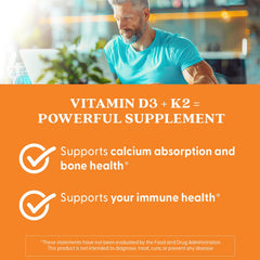 High-dose 5000 IU Vitamin D3 with MK-7 Vitamin K2 capsules
